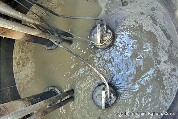 KCD&trade; Industrial Cleaner dissolving scum during application.